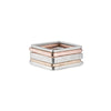 R44.SQ 5-Stack Mixed Metal Square Stack in Rose Gold, Sterling Silver & Yellow Gold