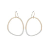 E299g.yg Gold and Silver Two Toned Stone Earrings in Yellow Gold