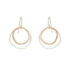 E331s.yg Double Rounded Square Earrings in Sterling Silver and Yellow Gold