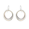 E344 Four Color Multi Square Hoop Earrings in Sterling Silver, Oxidized Silver, Yellow Gold and Rose Gold