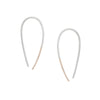 E324s.yg Small Two-Toned Mixed Metal Teardrop Pull-Through Earrings in Sterling Silver and Yellow Gold