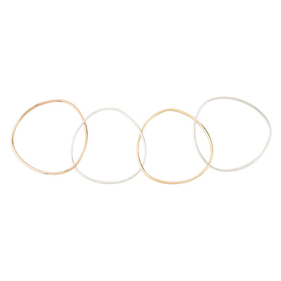 B102.4s.rg.yg 4-Loop Three-Color Interlocking Bangle Bracelet in Sterling Silver, Rose and Yellow Gold
