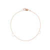 B104g.rg Square & Delicate Chain Bracelet in Rose Gold and Sterling Silver