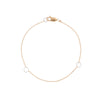 B104g.yg Square & Delicate Chain Bracelet in Yellow Gold and Sterling Silver