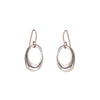 E323g.t.rg Mini Tri-Toned Oblong Earrings in Rose Gold, Sterling and Oxidized Silver