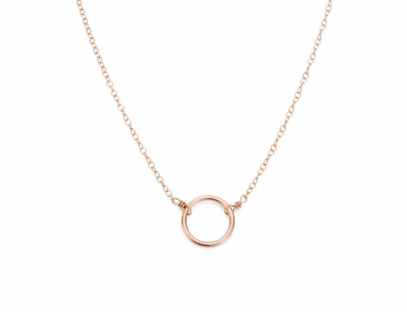 N203yg Simple Circle Necklace in Yellow Gold