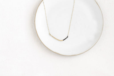 N276x.yg Black and Yellow Gold Mini Inflecto Necklace - Lifestyle Image
