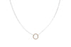 N288 Two-Toned Mixed Metal Organic Tear Drop Necklace in Rose Gold and Sterling Silver