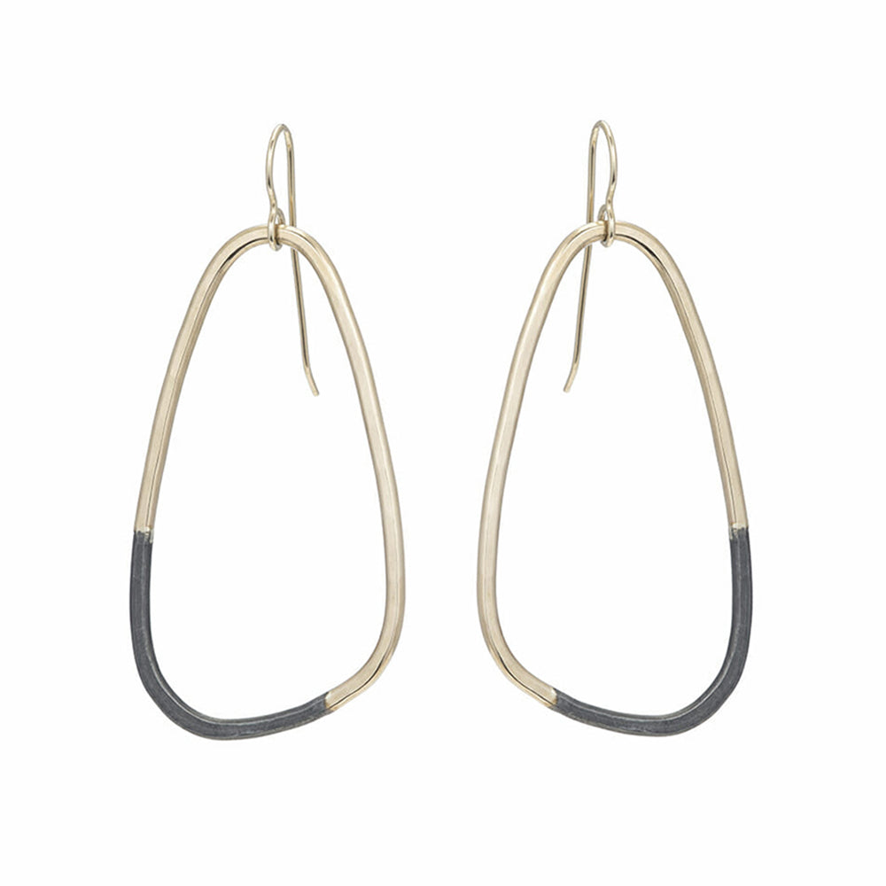 Large Black & Gold Drop Earrings - Colleen Mauer Designs