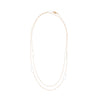 N308g.yg Long Rectangle & Delicate Chain Necklace in Yellow Gold and Sterling Silver - Doubled Up
