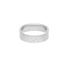 SSQ5-1.5 5mm Matte Silver Hammered Square Ring with 1.5mm Diamond