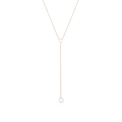 N310g.yg Square Lariat Necklace in Yellow Gold and Sterling Silver
