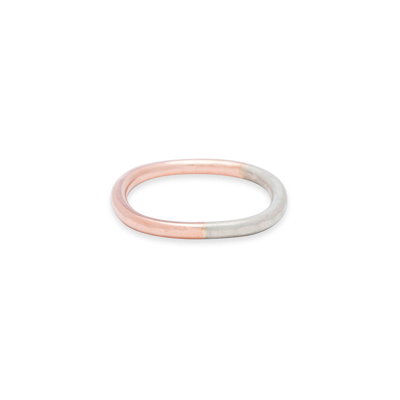 2mm Wide 14k Gold & Silver Round Ring - Colleen Mauer Designs