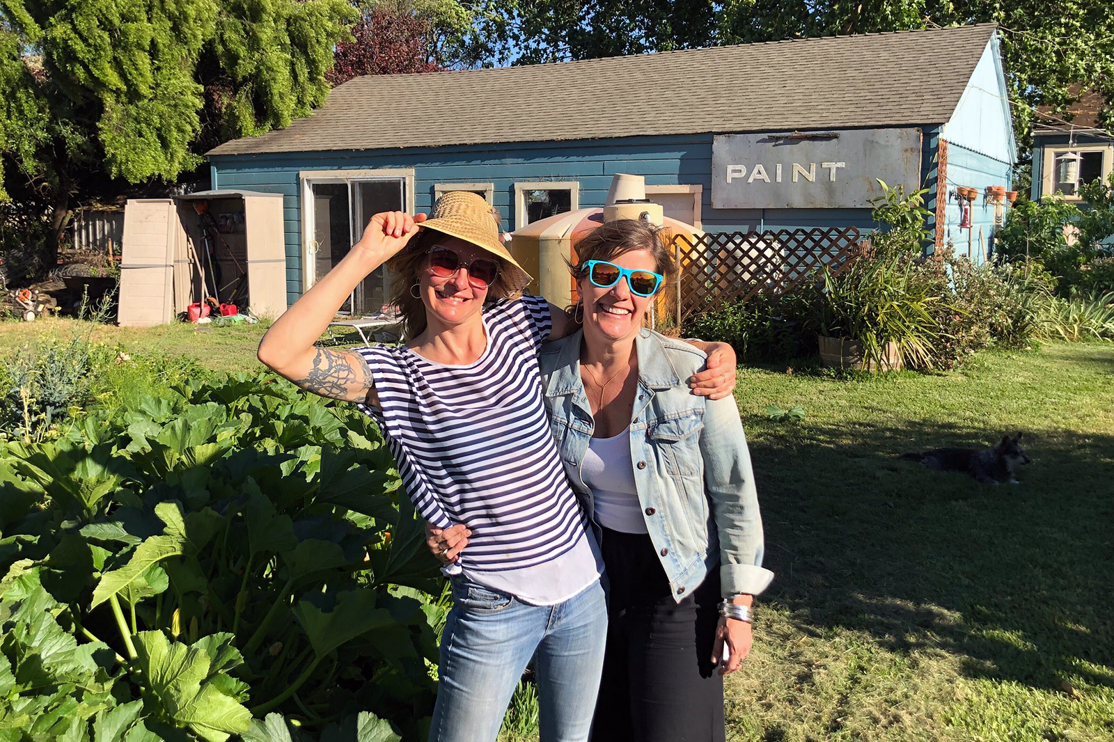 Colleen Mauer with longtime friend and artist Hilary Williams in Sonoma County