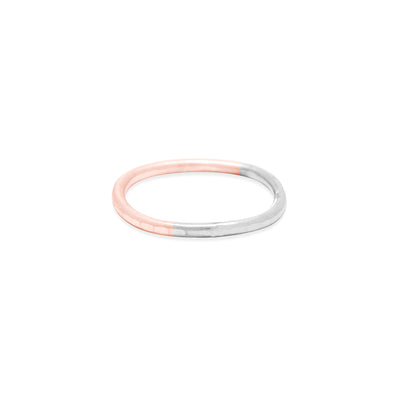 1.5mm Wide 14k Gold & Silver Ring