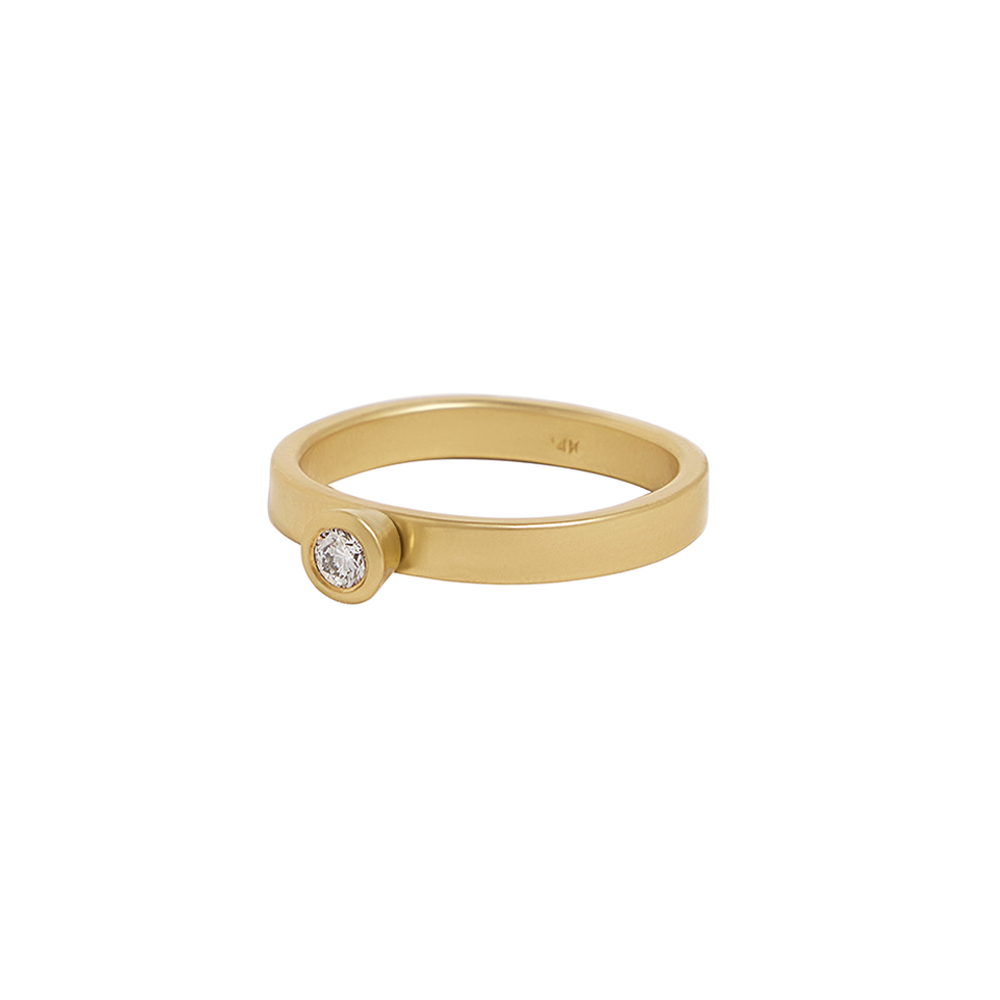 14k Gold Leo Solitaire Ring - Colleen Mauer Designs