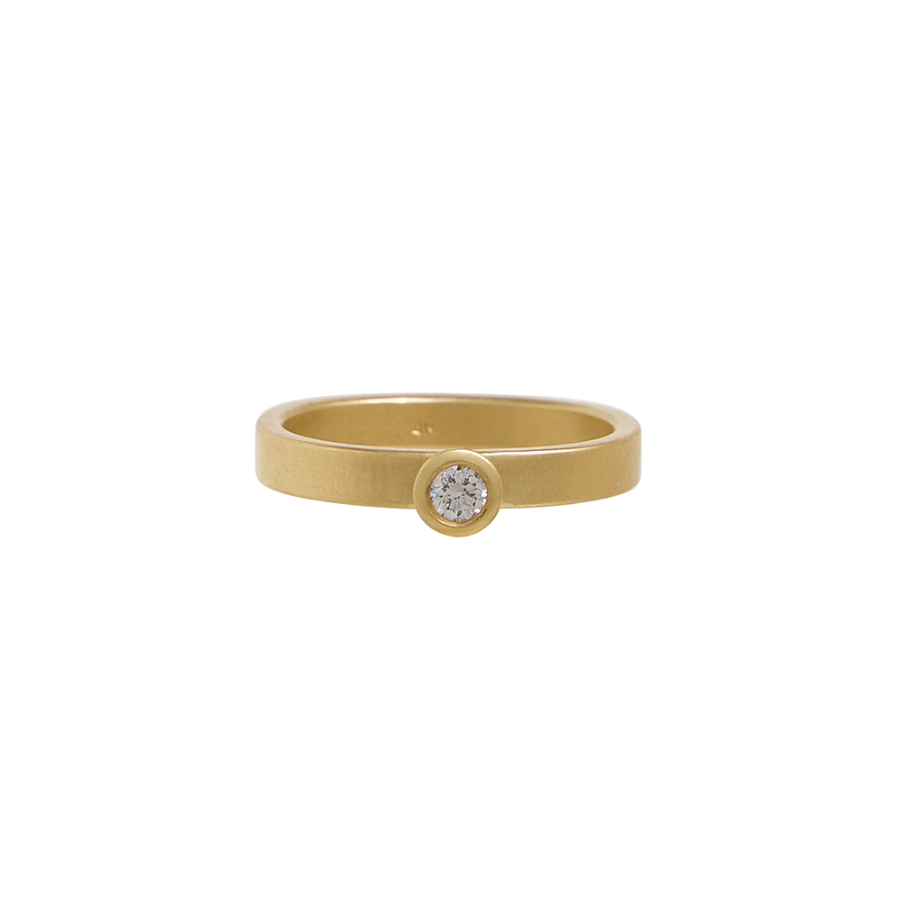 14k Gold Leo Solitaire Ring