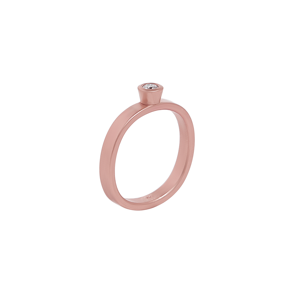 14k Gold Leo Solitaire Ring