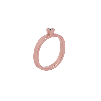 14k Gold Leo Solitaire Ring