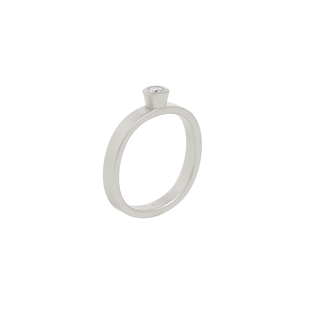 Silver Leo Solitaire Ring