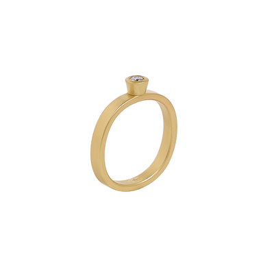 14k Gold Leo Solitaire Ring