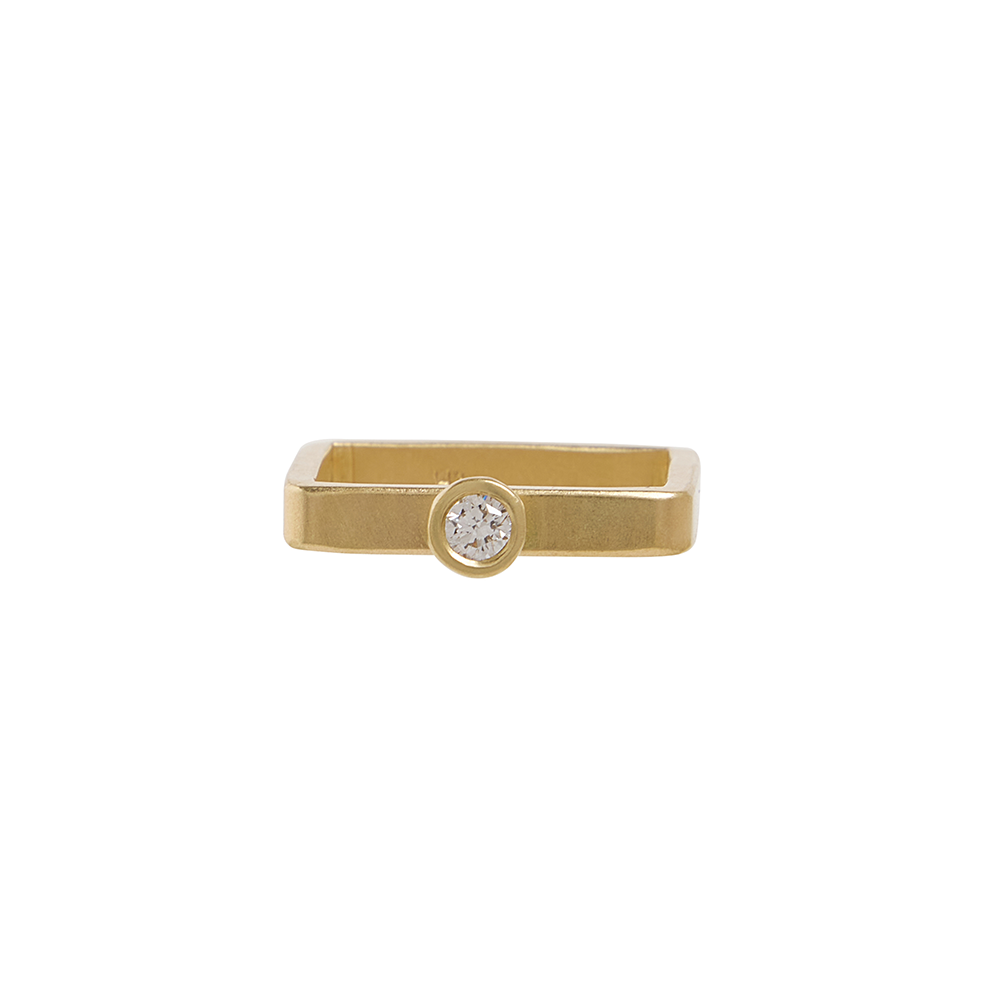 14k Gold Leo Solitaire Ring