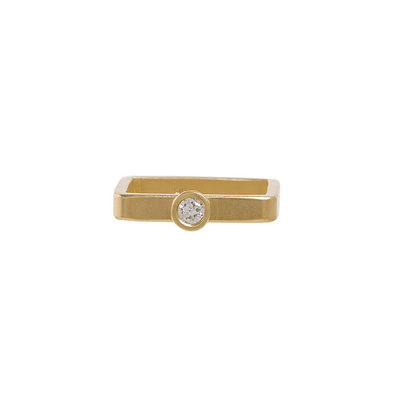14k Gold Leo Solitaire Ring