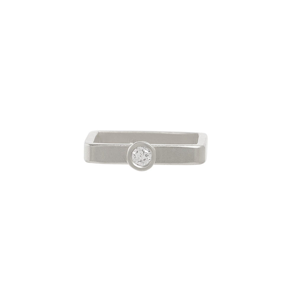 Silver Leo Solitaire Ring - Colleen Mauer Designs