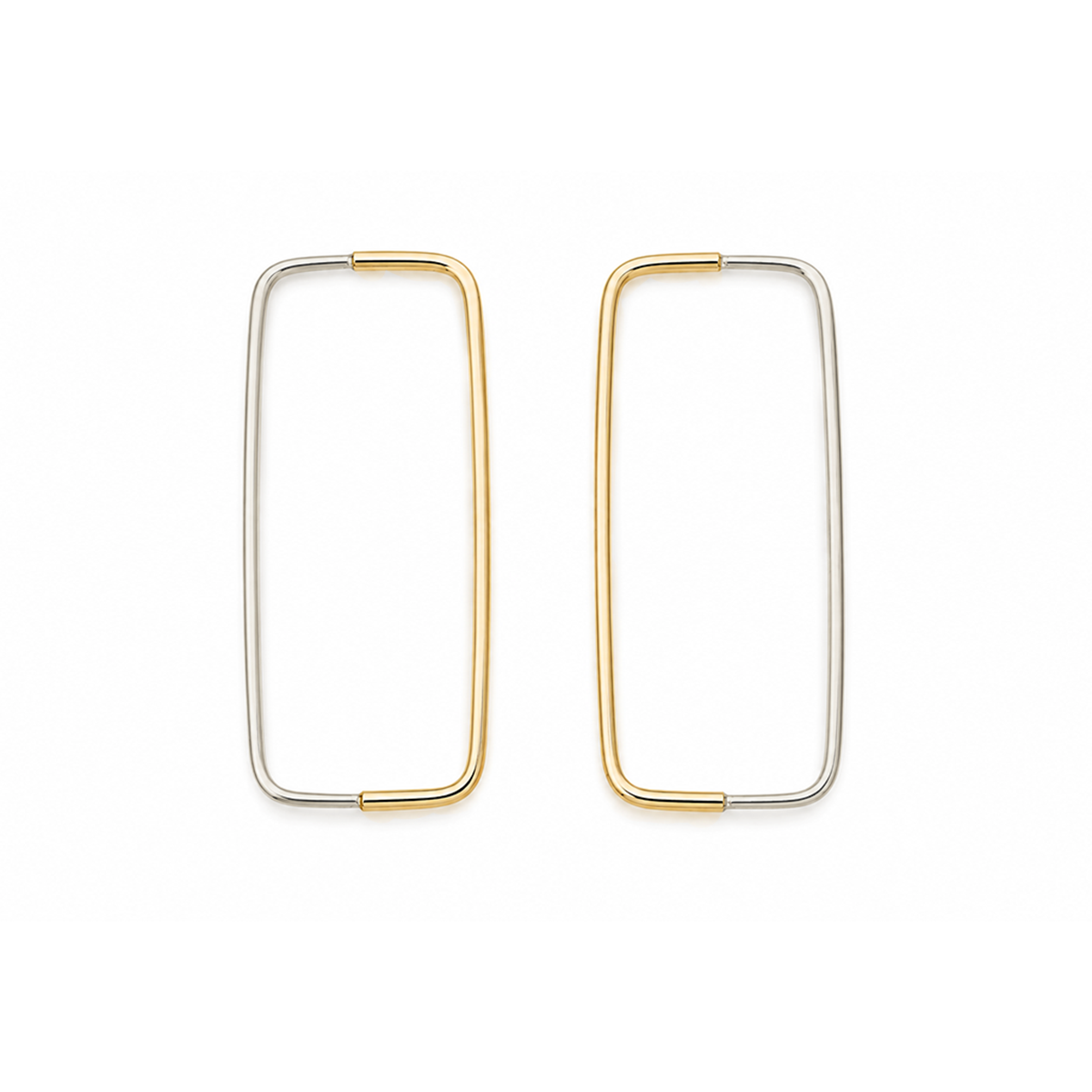 Continuous Rectangular Pull-Through Hoop Earrings
