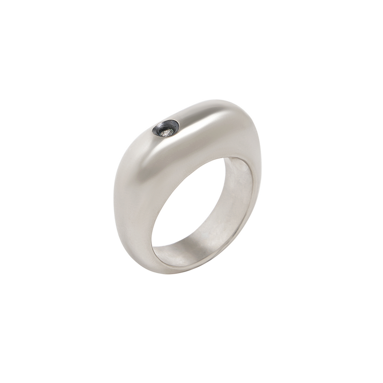 The Femme House Ring with Sunken Diamond - Colleen Mauer Designs