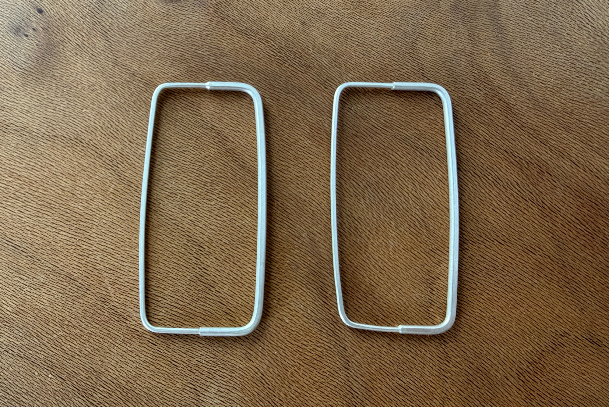 Continuous Rectangular Pull-Through Hoop Earrings