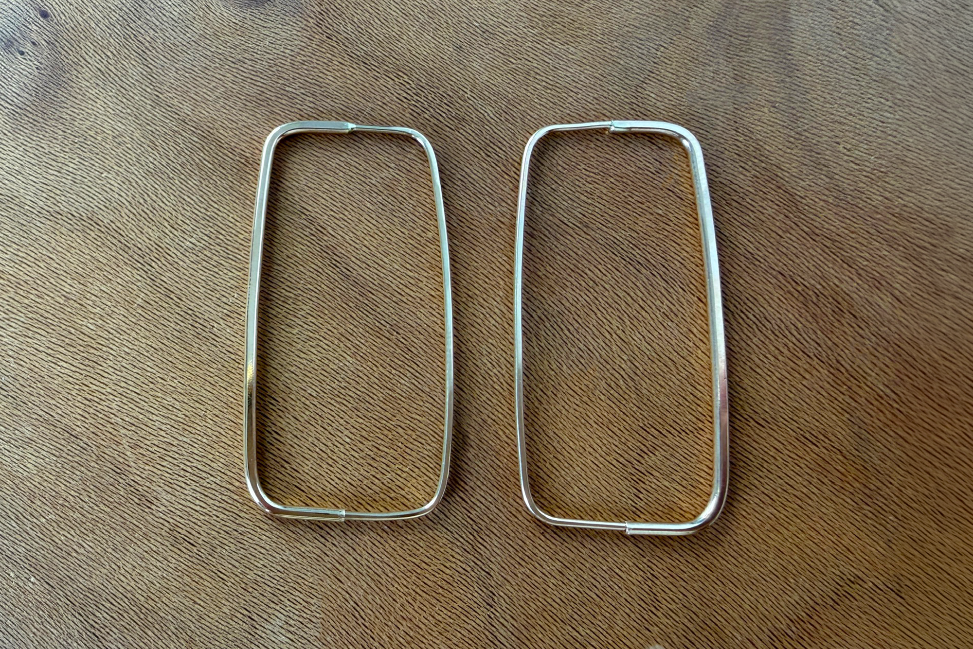 Continuous Rectangular Pull-Through Hoop Earrings