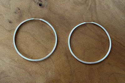 Continuous Circular Pull-Through Hoop Earrings
