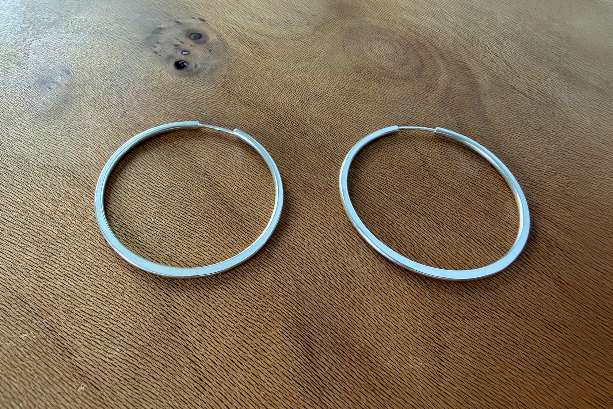 Continuous Circular Pull-Through Hoop Earrings