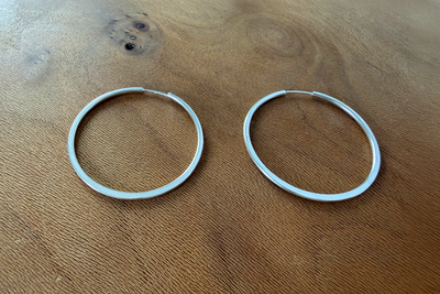 Continuous Circular Pull-Through Hoop Earrings