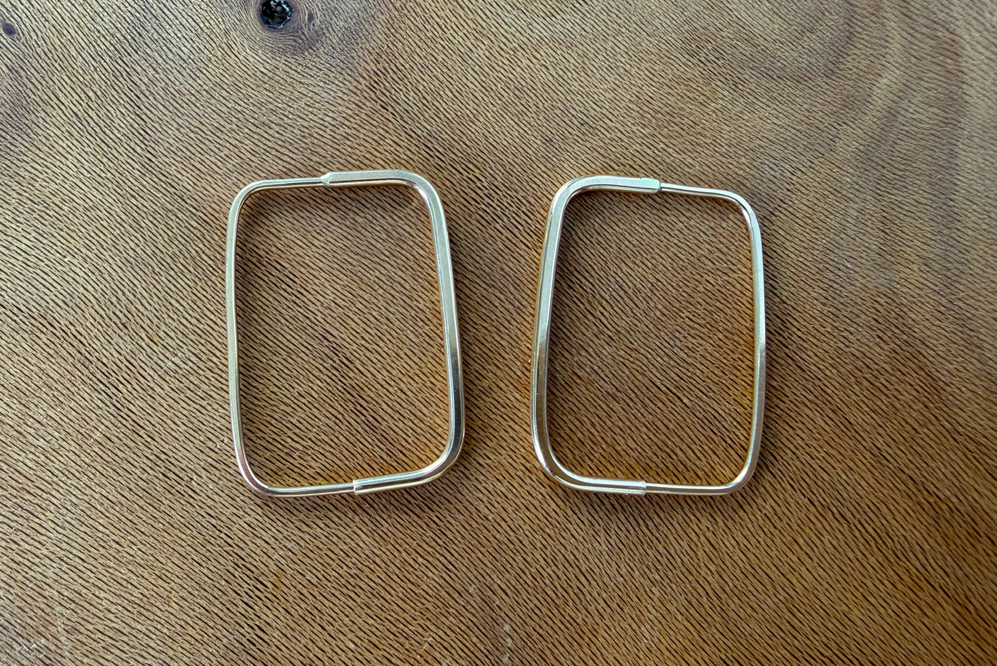 Continuous Rectangular Pull-Through Hoop Earrings