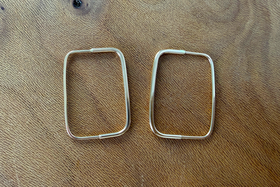 Continuous Rectangular Pull-Through Hoop Earrings