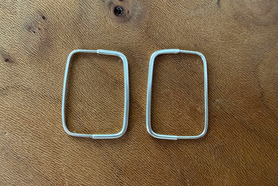 Continuous Rectangular Pull-Through Hoop Earrings