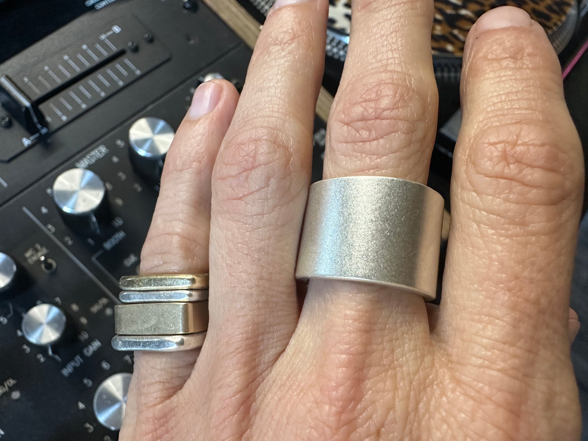 Silver Armor Ring with Initials (Customizable)