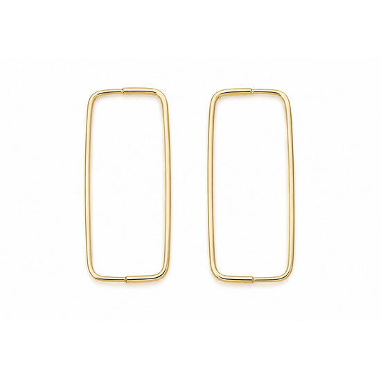 Continuous Rectangular Pull-Through Hoop Earrings