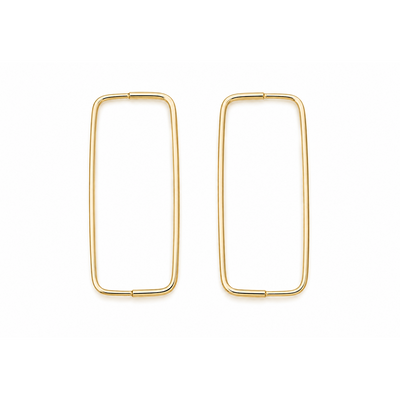 Continuous Rectangular Pull-Through Hoop Earrings
