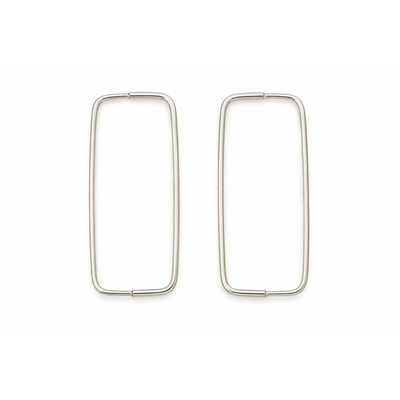 Continuous Rectangular Pull-Through Hoop Earrings