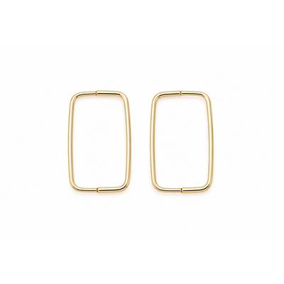 Continuous Rectangular Pull-Through Hoop Earrings