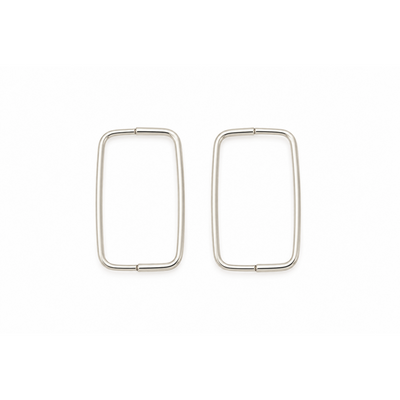 Continuous Rectangular Pull-Through Hoop Earrings