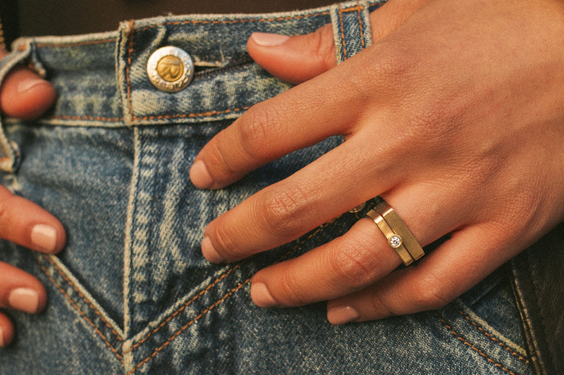 14k Gold Leo Solitaire Ring - Colleen Mauer Designs