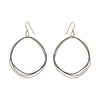 E315t.yg Organic Circle Multi-Loop Tri-Toned Earrings in Yellow Gold, Sterling Silver and Black Oxidized Silver