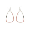 E319t.rg Small Tri-Toned Mixed Metal Triad Earrings in Sterling Silver, Black Oxidized Silver and Rose Gold