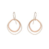 E331s.rg Double Rounded Square Earrings in Sterling Silver and Rose Gold