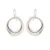 E344 Four Color Multi Square Hoop Earrings in Sterling Silver, Oxidized Silver, Yellow Gold and Rose Gold