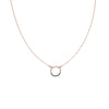 N281x.rg Mini Black and Rose Gold Circle Necklace